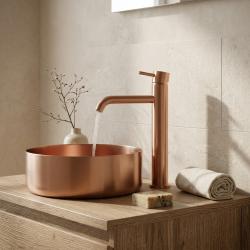Aquanello Eterna Mitigeur de lavabo haut à levier unique pour vasque, cuivre brossé, ET1100-62